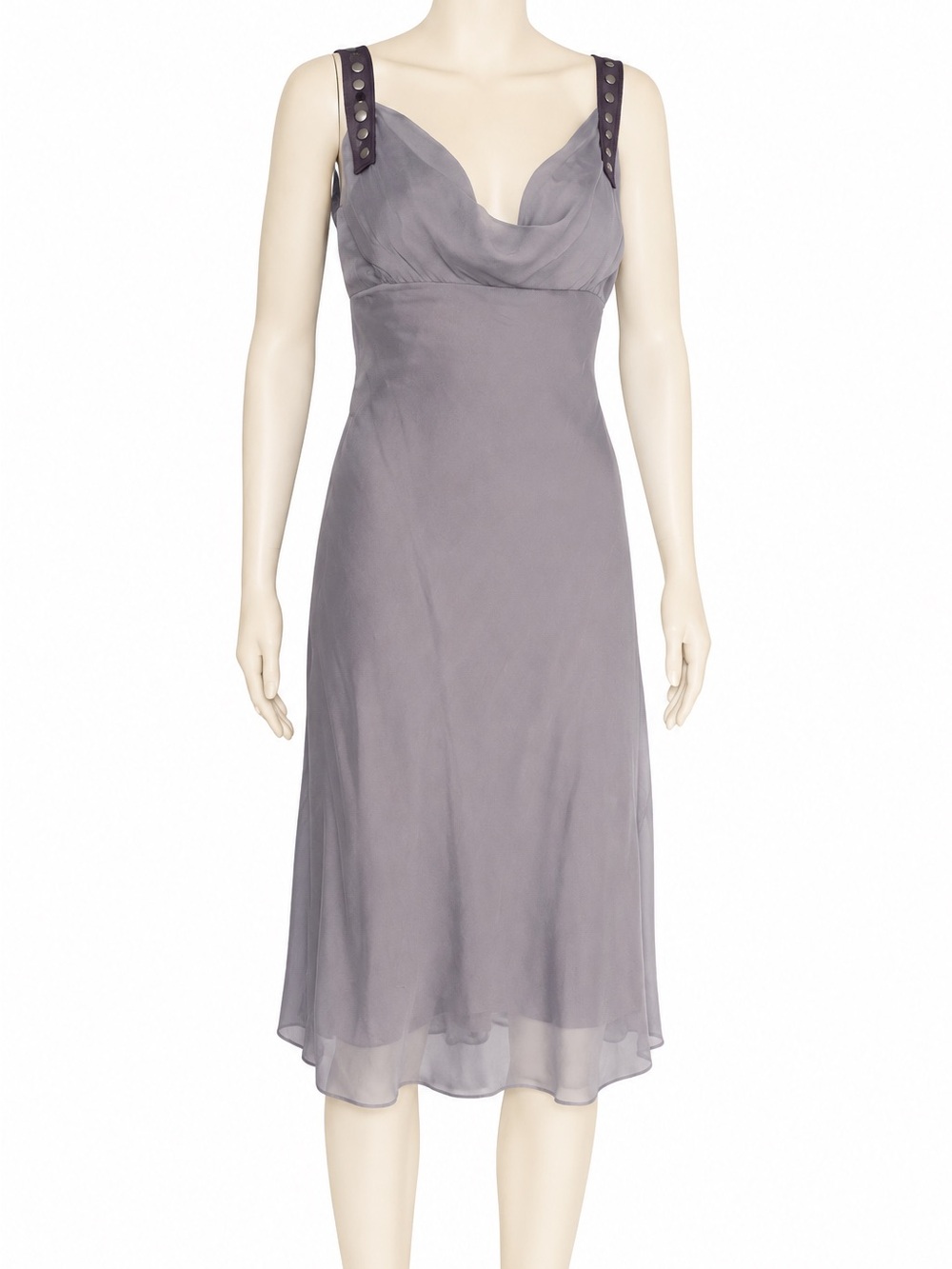Vintage Catherine Malandrino Silk /Leather Harness Dress 4